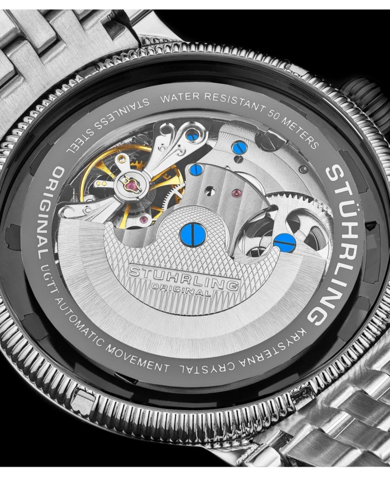 Men's Automatic Black Case, Black Dial, Black Hands, Black Bracelet Watch