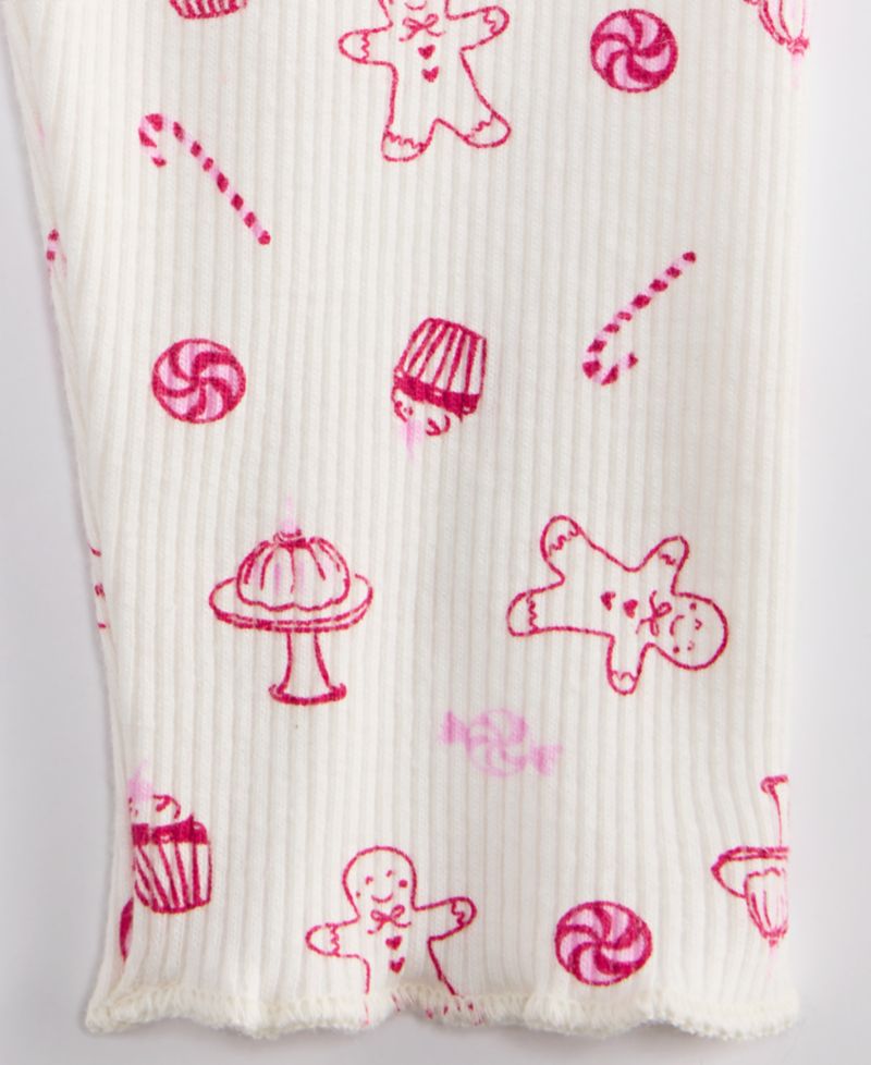 Baby Girls' 3M-24M Mix & Match Little-Treats-Print Ribbed Leggings