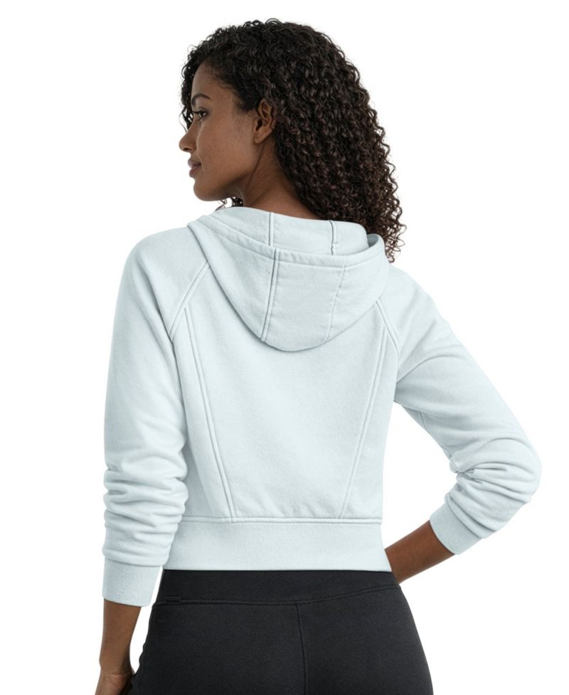 Women's Green Bay Packers Cropped Pastels Full-Zip Hoodie