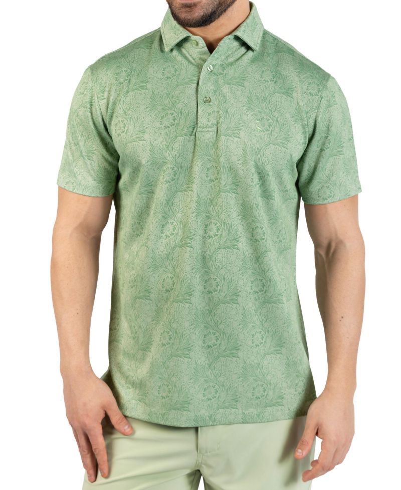 Men's Distressed Floral Modal Polo