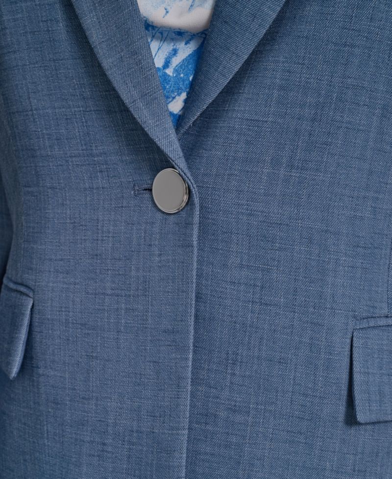 Plus Size One-Button Notch Collar Blazer