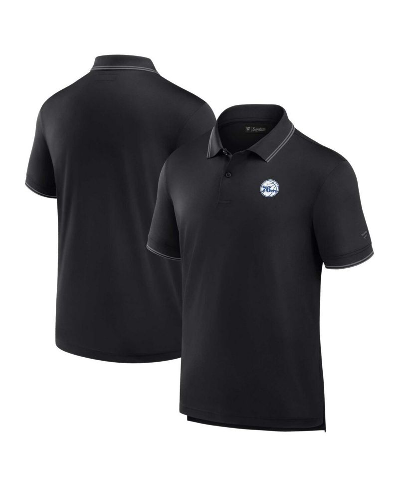 Men's Black Philadelphia 76ers Front Office Pique Polo Shirt