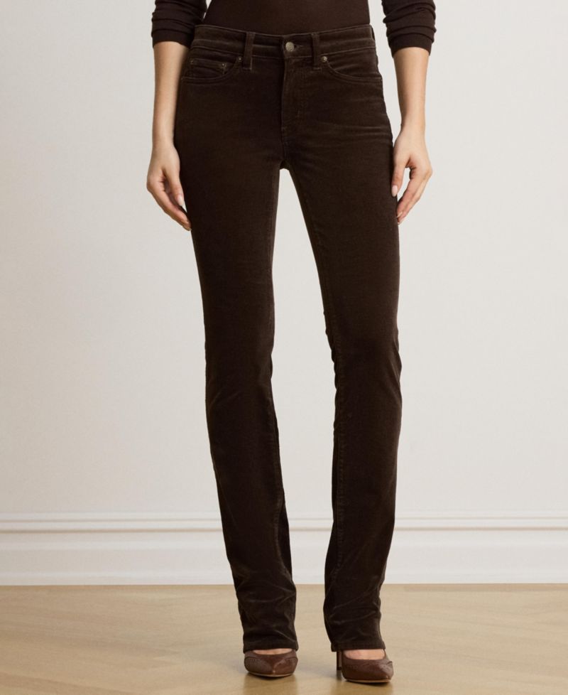 Women's Mid-Rise Slim-Straight Corduroy Pants