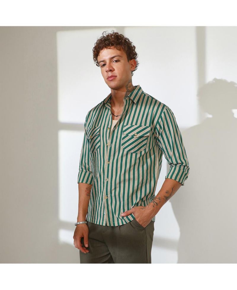 Men's Candy Striped Oversized Shirt