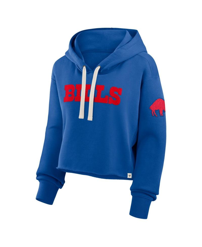 Women's Royal Buffalo Bills Oversized Hometown Heritage Cropped Hoodie