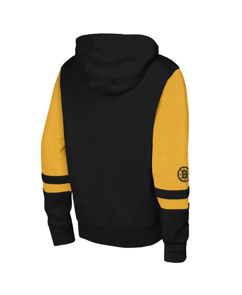 Big Boys and Girls Black Boston Bruins Face Off Full-Zip Hoodie