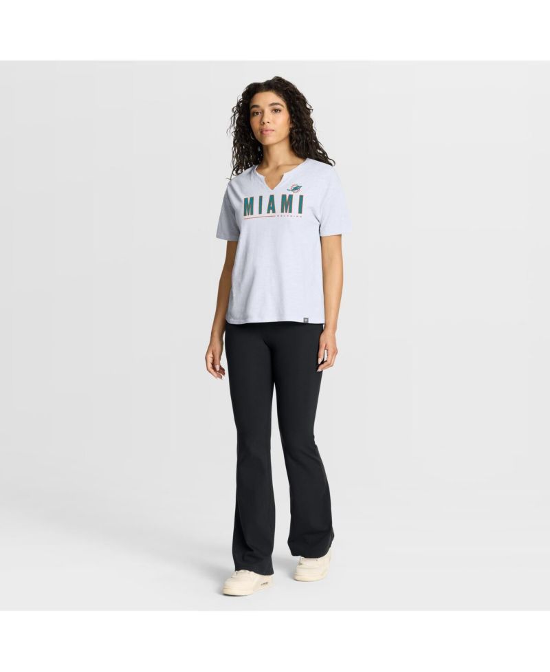 Women's White Miami Dolphins Redzone Slub Boxy T-Shirt