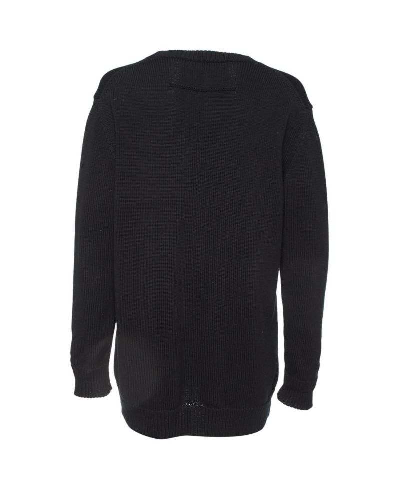 Women's Logo Print Cotton Knit Crew Neck Sweater