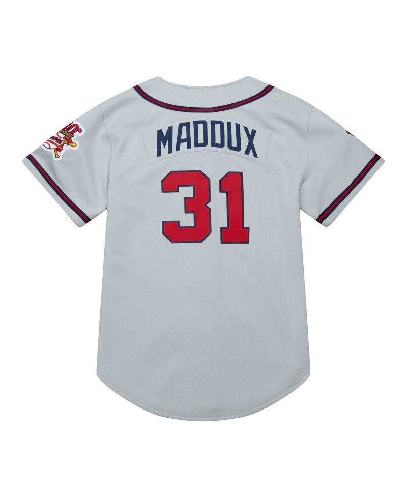Men's Greg Maddux Gray Atlanta Braves 1995 Throwback Authentic Jersey