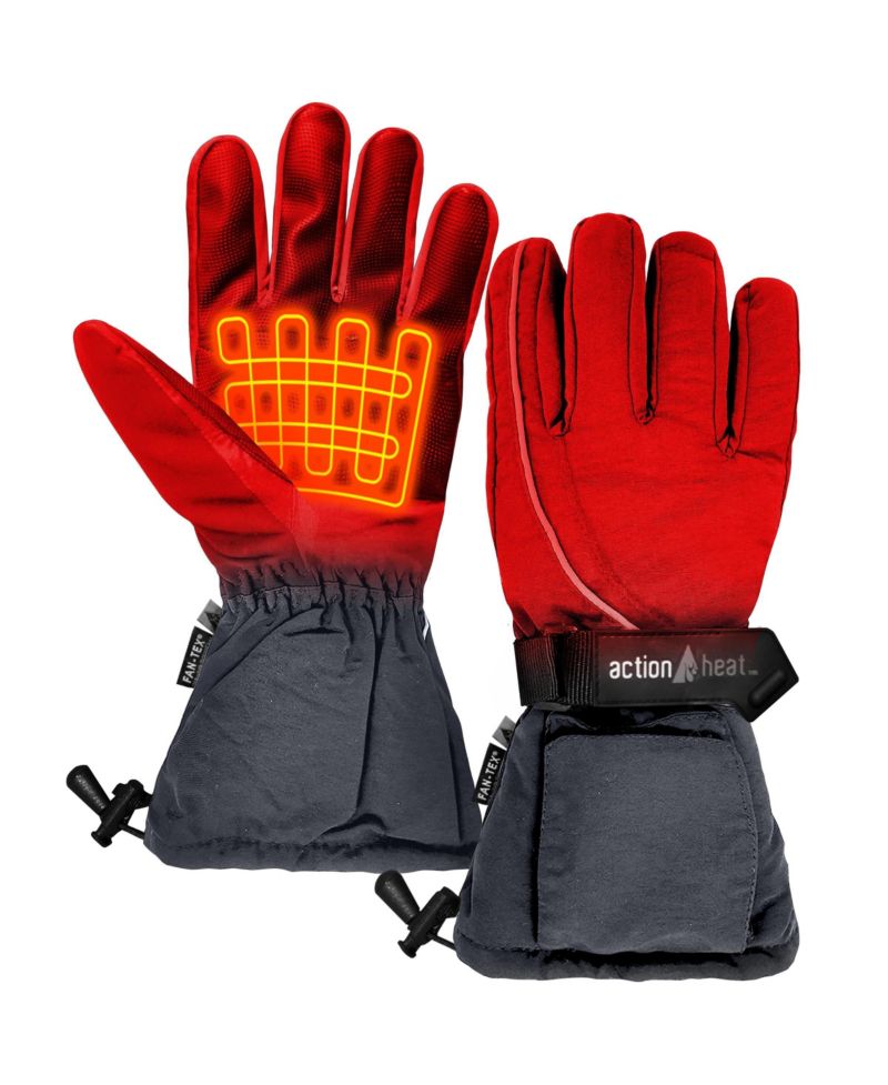 AA Battery Heated Snow Gloves - Women's - Navy - One Size