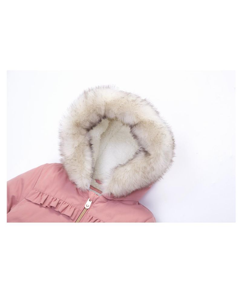 Baby Girls Puffer Jacket with Sherpa Fleece Lining 6-24M