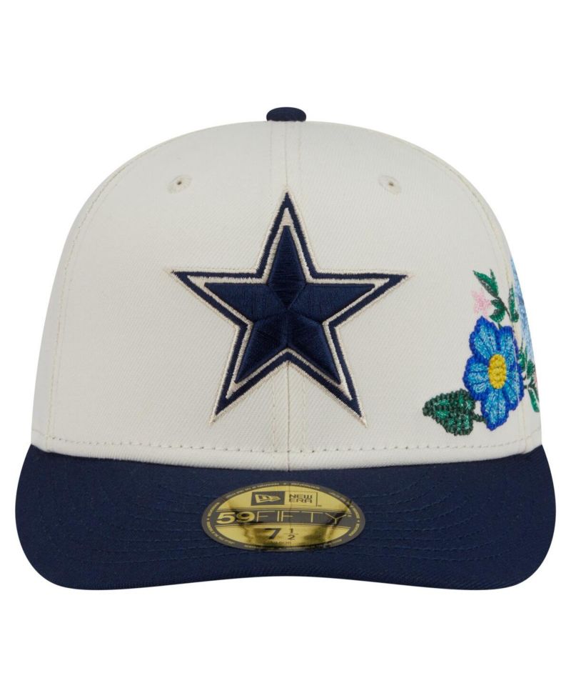 Men's Cream/Navy Dallas Cowboys Tonal Florals 59FIFTY Fitted Hat