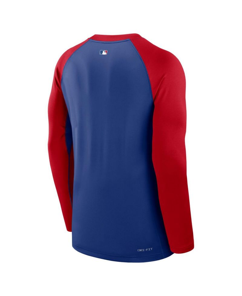Men's Royal/Red Philadelphia Phillies Authentic Collection Game Time Raglan Performance Long Sleeve T-Shirt