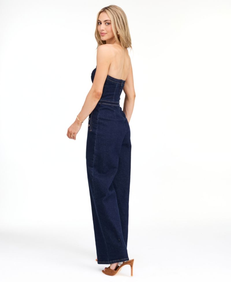 Women's Knox Denim High-Waist Wide-Leg Jumpsuit
