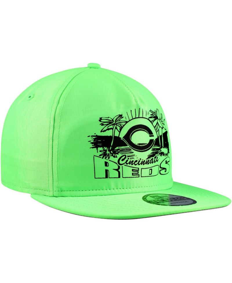 Men's Green Cincinnati Reds Neon Golfer Snapback Hat