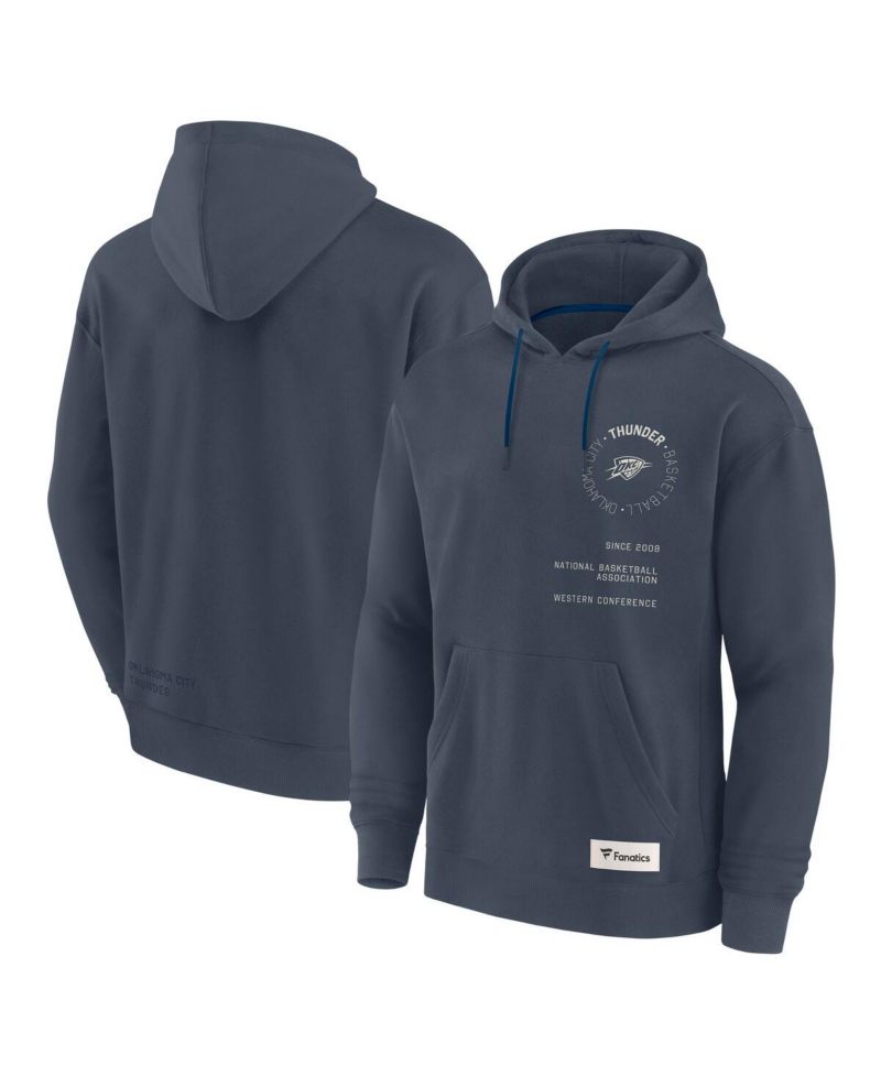 Men's Blue Oklahoma City Thunder Future Ground Info Elements Premium Pullover Hoodie