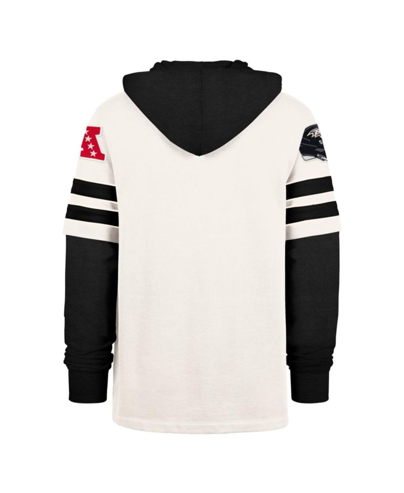 47 Brand Men's Cream Baltimore Ravens Split Zone Cornerback Duo Lacer Hoodie
