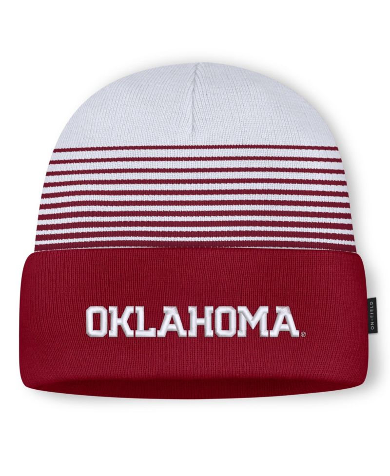 Men's and Women's Crimson/White Oklahoma Sooners On-Field Utility Knit Hat