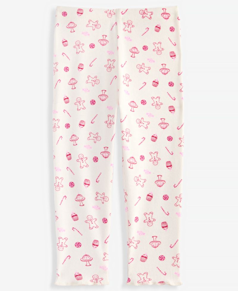 Baby Girls' 3M-24M Mix & Match Little-Treats-Print Ribbed Leggings