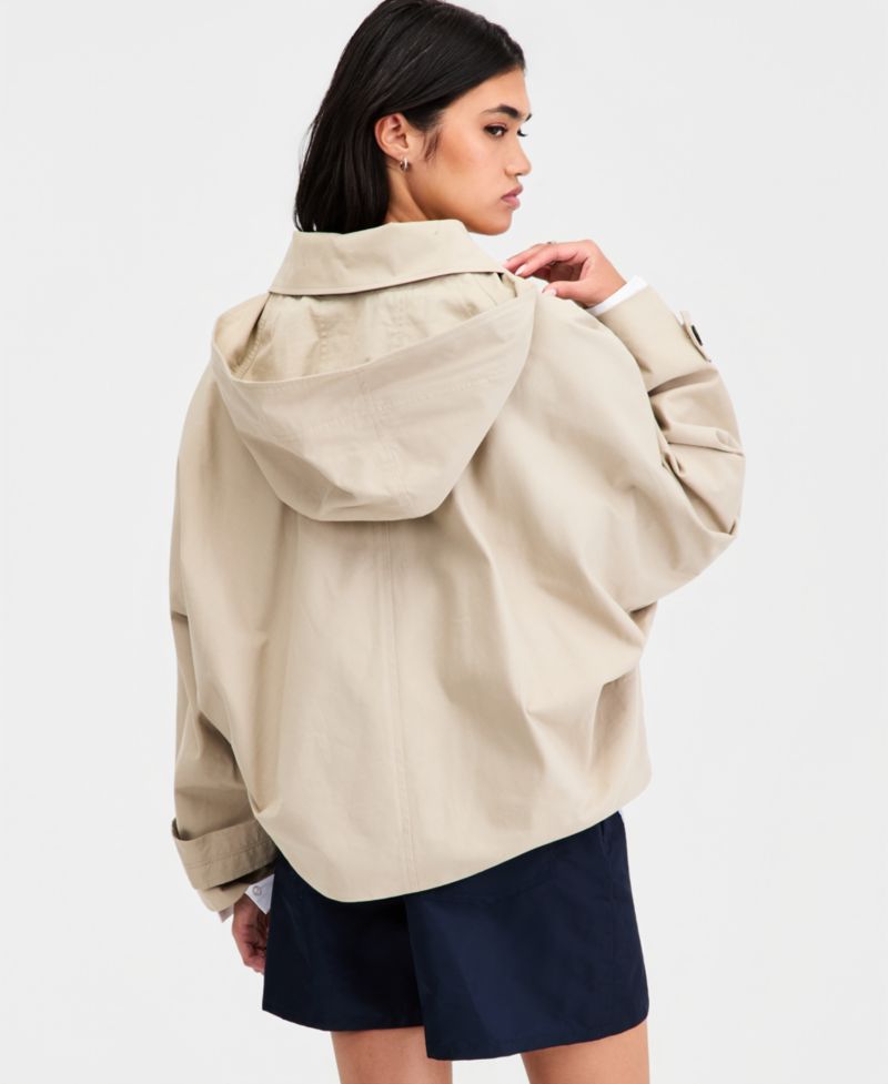 Women's Oversized Cropped Trench Jacket