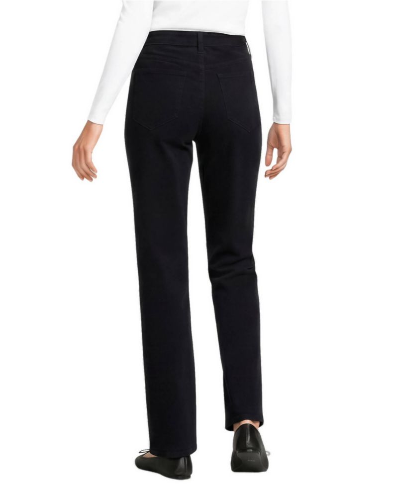 Petite Fine Wale Corduroy High Rise Straight Leg Pants