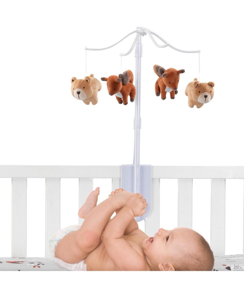 Animal Alphabet Bear/Fox Musical Baby Crib Mobile Soother Toy