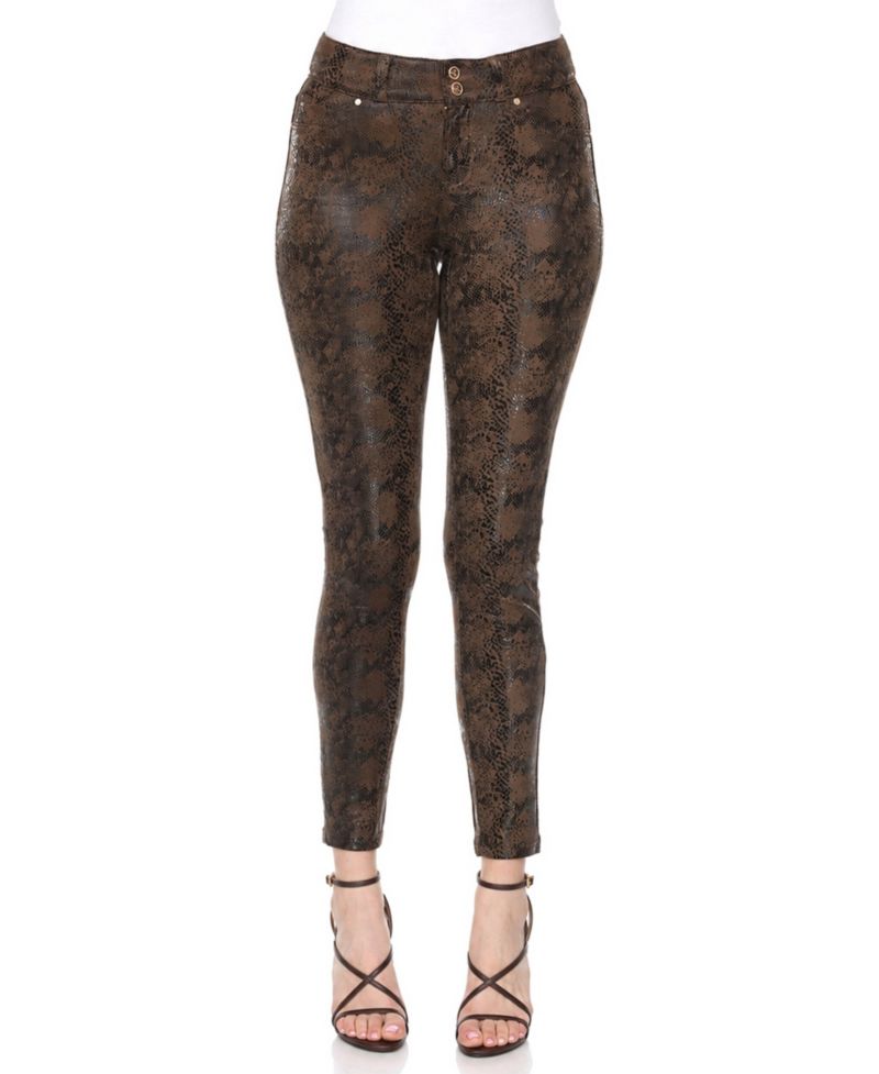Women's Snake Print High-Rise Ankle Pants