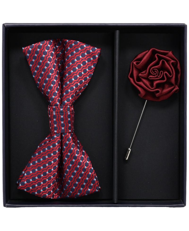 Men's 2-Piece Bow Tie and Lapel Pin Box Set