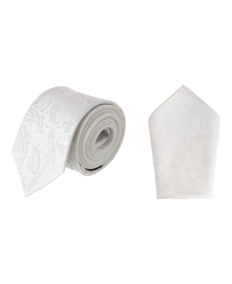 Men's Banbury Tone on Tone Paisley Silk Necktie and Pocket Square Set
