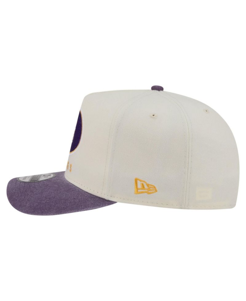 Men's Cream/Purple Minnesota Vikings Washed A-Frame 9FIFTY Snapback Hat