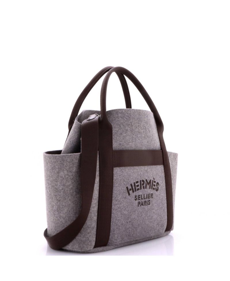 Pre-Owned Hermes Sac De Pansage Groom Handbag Felt