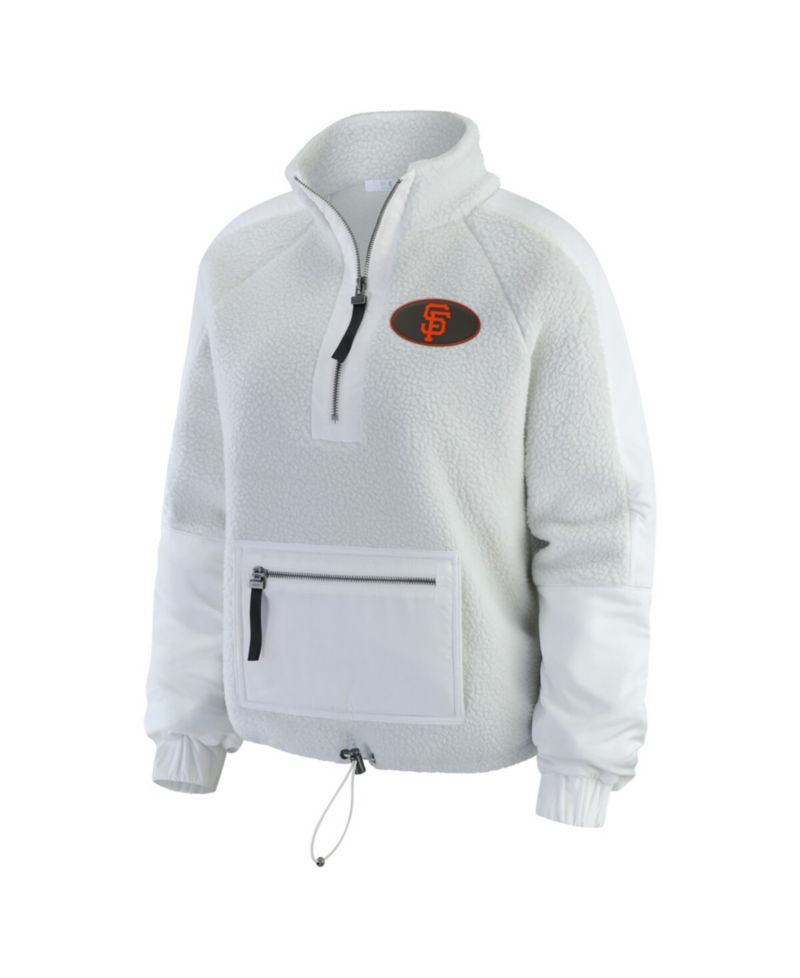 Women's Gray San Francisco Giants Polar Fleece Quarter-Zip Jacket