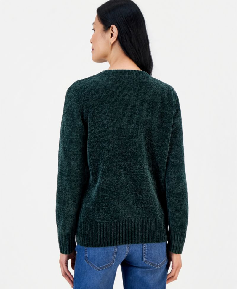 Women's Crewneck Chenille Long-Sleeve Sweater