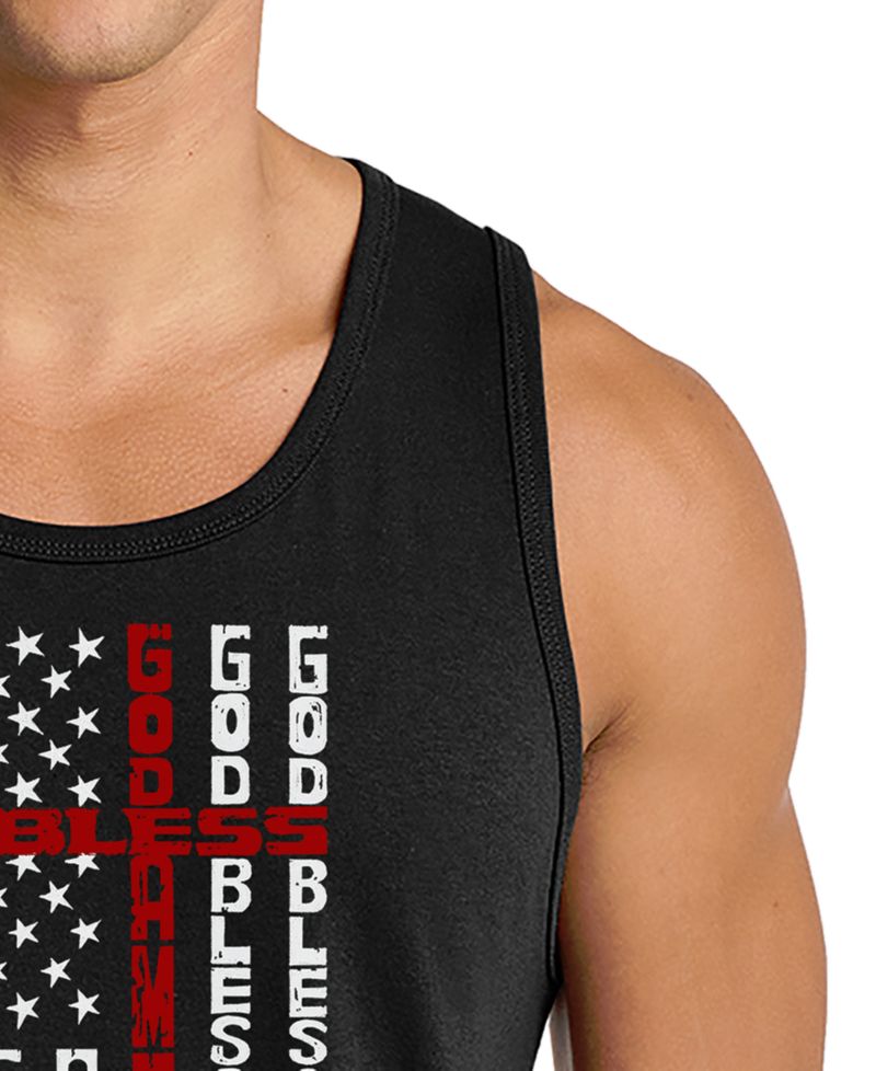 Men's God Bless America Cross Faith Graphic Tank Top