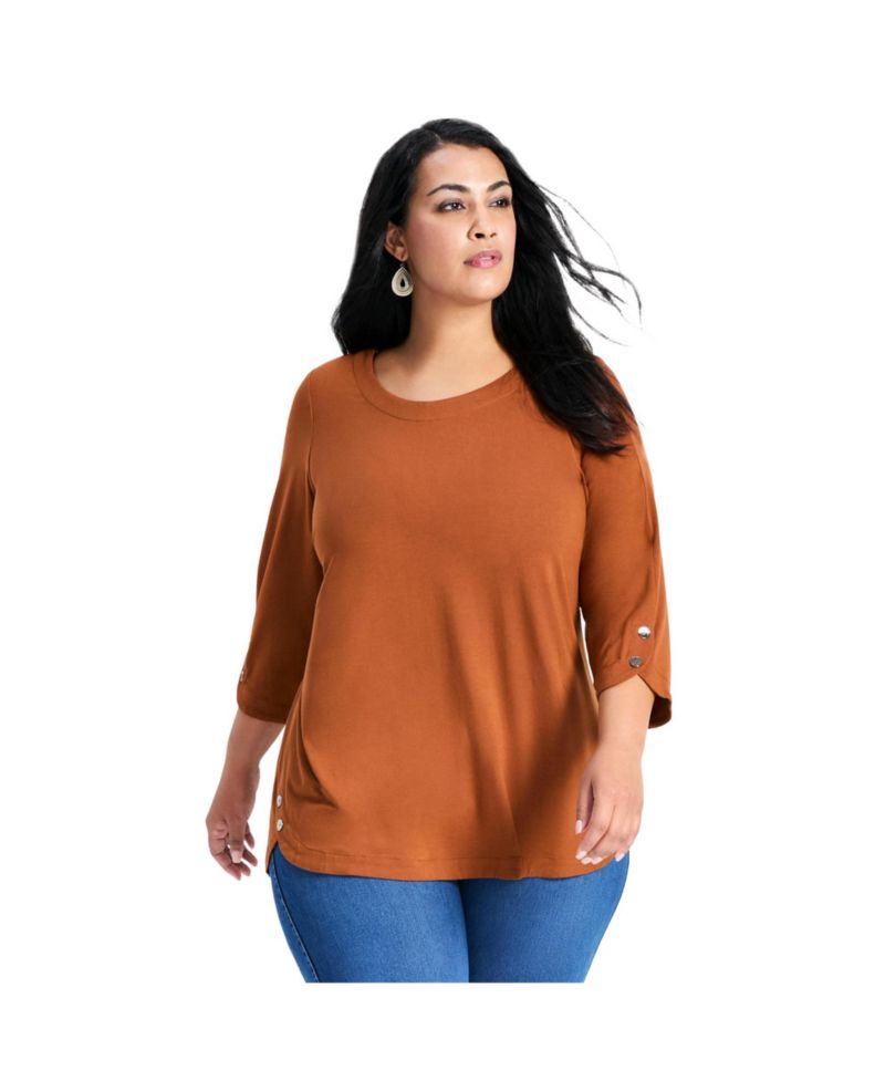 Women's Sabrina Button Detail Top