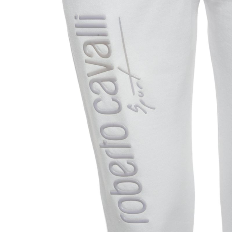 Women's Sport White Logo Print Cotton Joggers