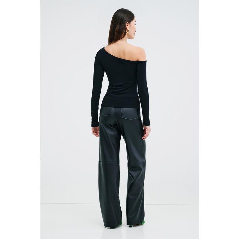 Women's Elsa Off-Shoulder Asymmetric Square-Neck Fitted Jersey Top