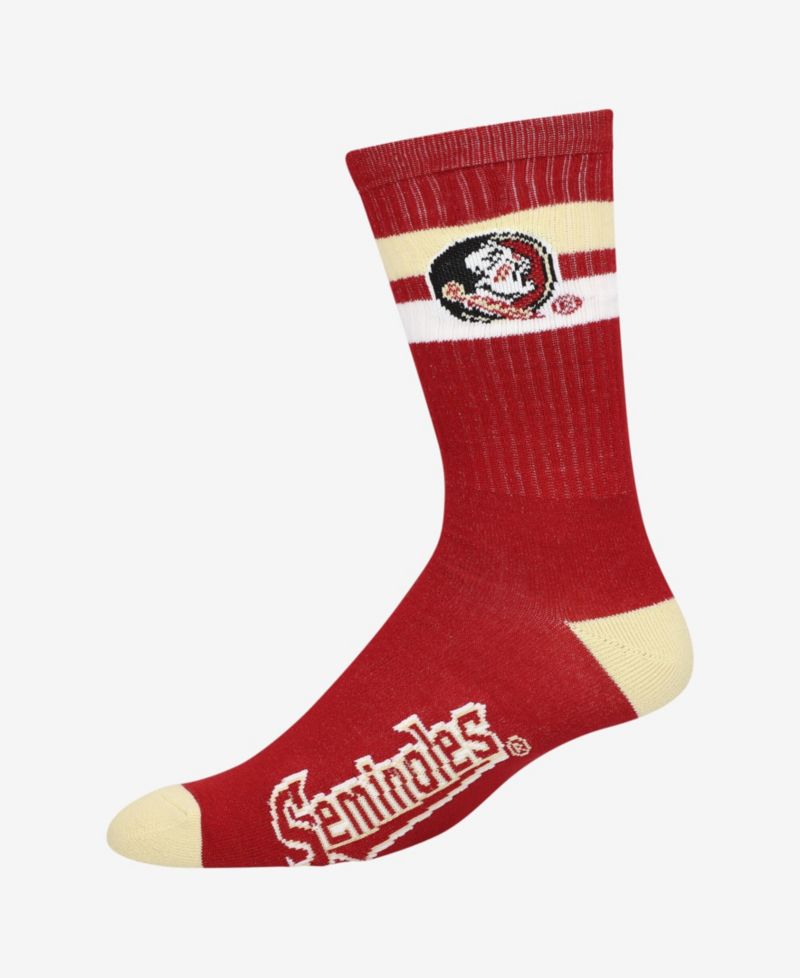 Men's and Women's Florida State Seminoles Team Color Two-Stripe Crew Socks