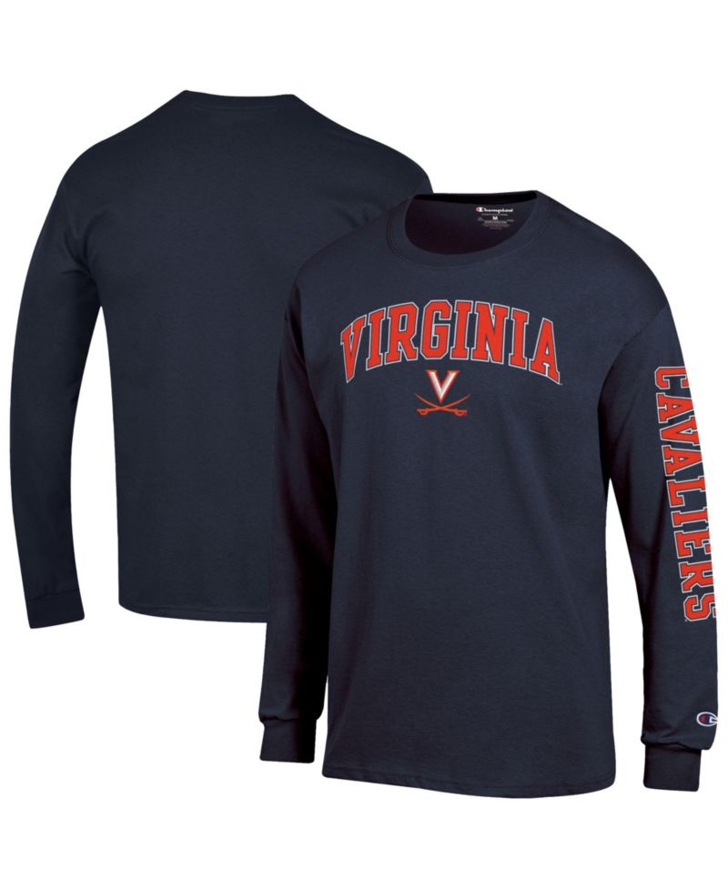 Men's Orange Virginia Cavaliers Arch Over Logo 2-Hit Long Sleeve T-Shirt