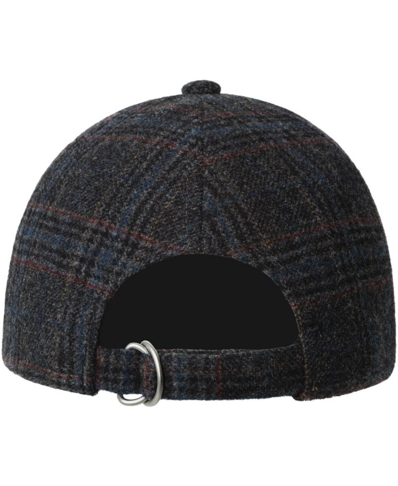 Plaid Earflaps Wool-Polyester Blend Baseball Cap