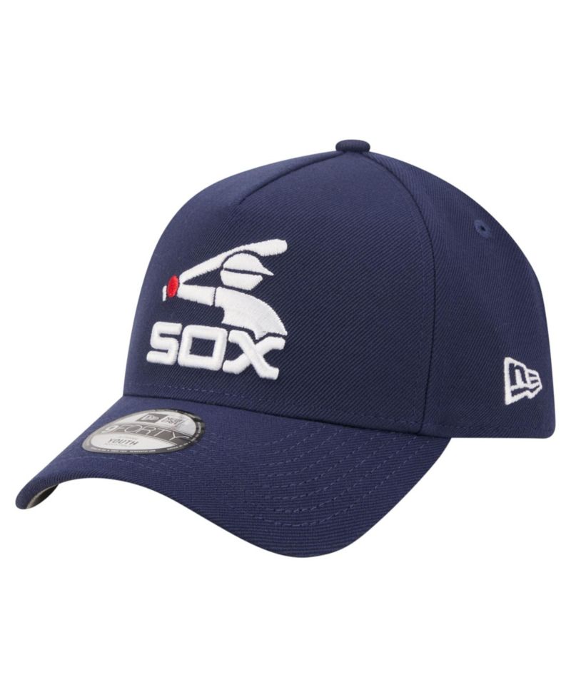 Big Boys and Girls Navy Chicago White Sox Cooperstown Logo 9FORTY A-Frame Adjustable Hat