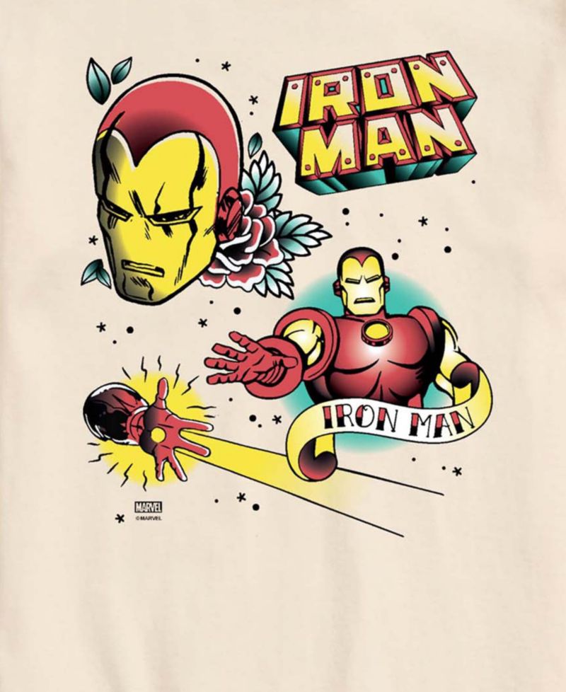 Men's Iron Man Traditional Tattoo Graphic T-Shirt
