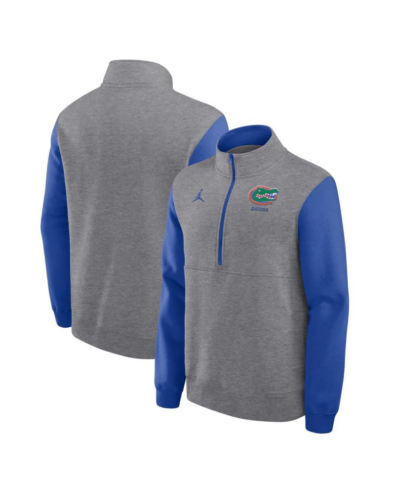Men's Heather Gray Florida Gators Club Fleece Half-Zip Pullover Hoodie