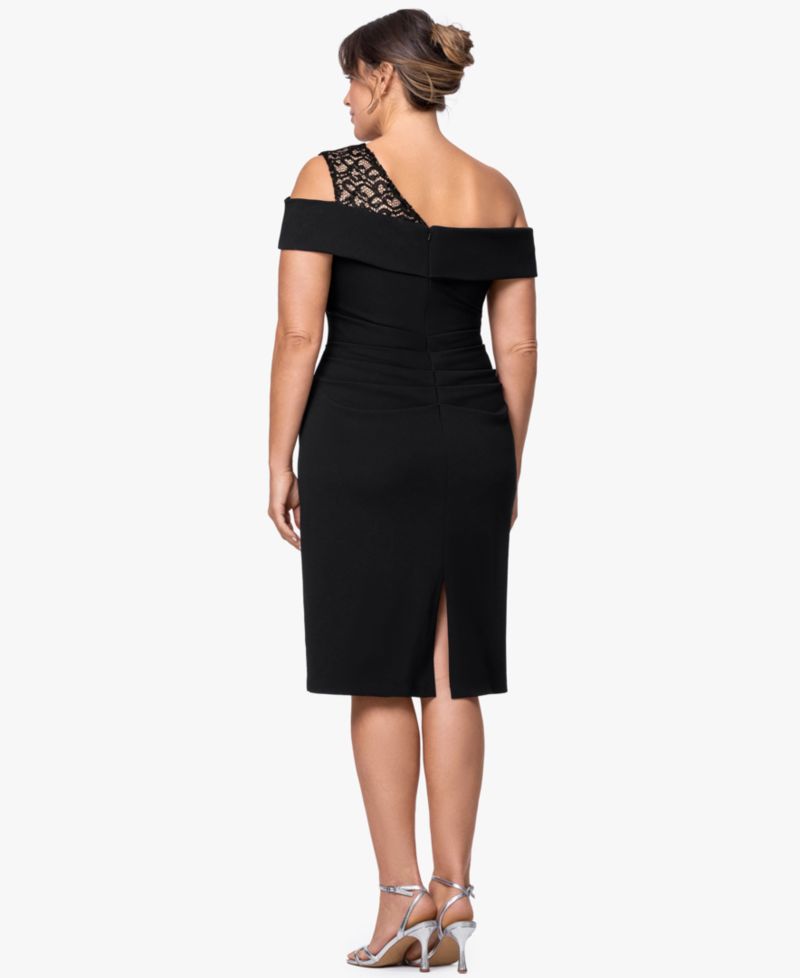Plus Size Asymmetrical Neck Dress