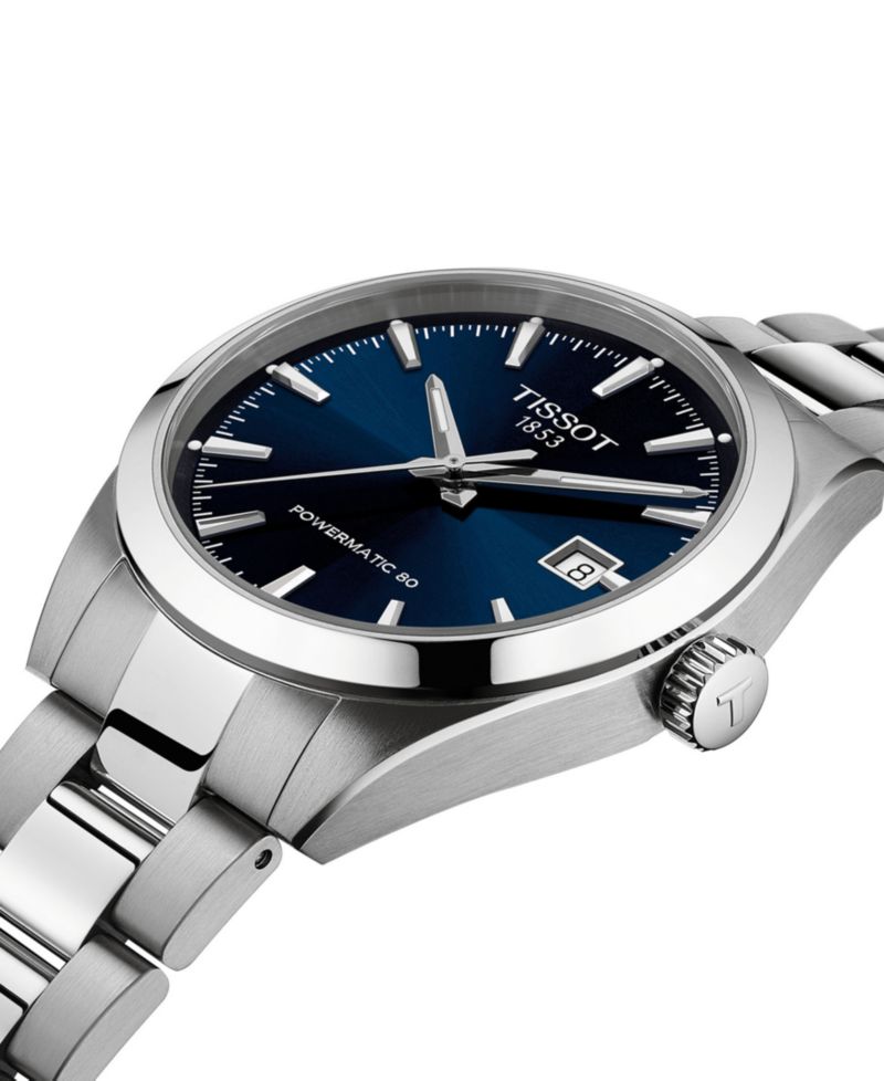 Men's Round Silver Stainless Steel Watch 38mm