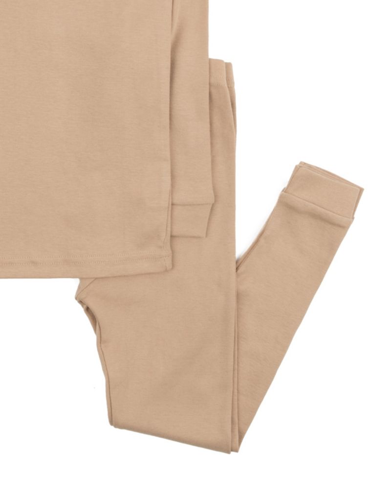 Kids Matching Family Two Piece Cotton Long Sleeve Solid Color Pajamas 6-14