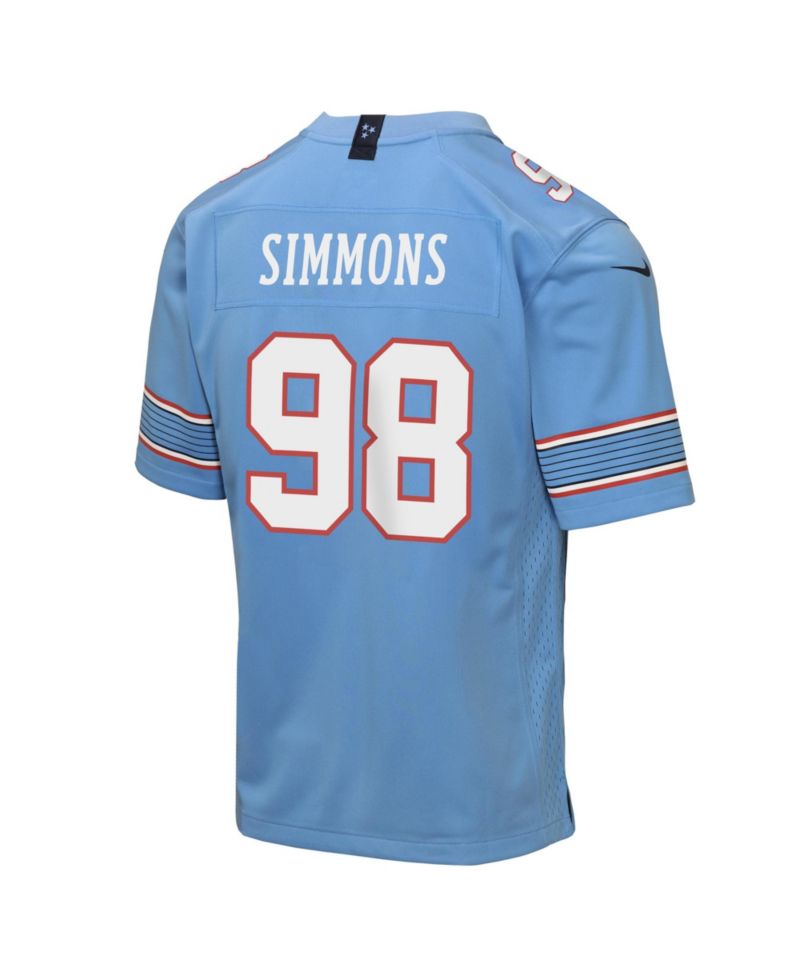 Big Boys and Girls Jeffery Simmons Light Blue Tennessee Titans Game Jersey