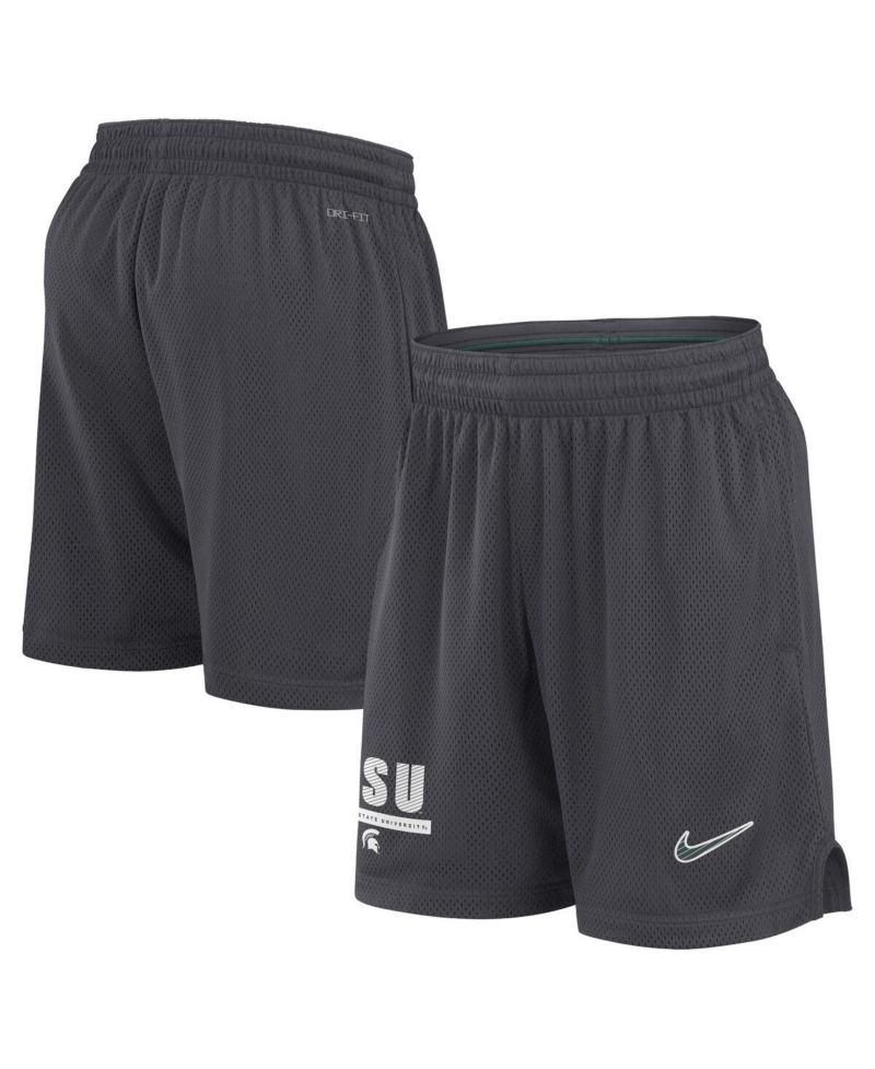 Men's Anthracite Michigan State Spartans 2024 Sideline Mesh Shorts