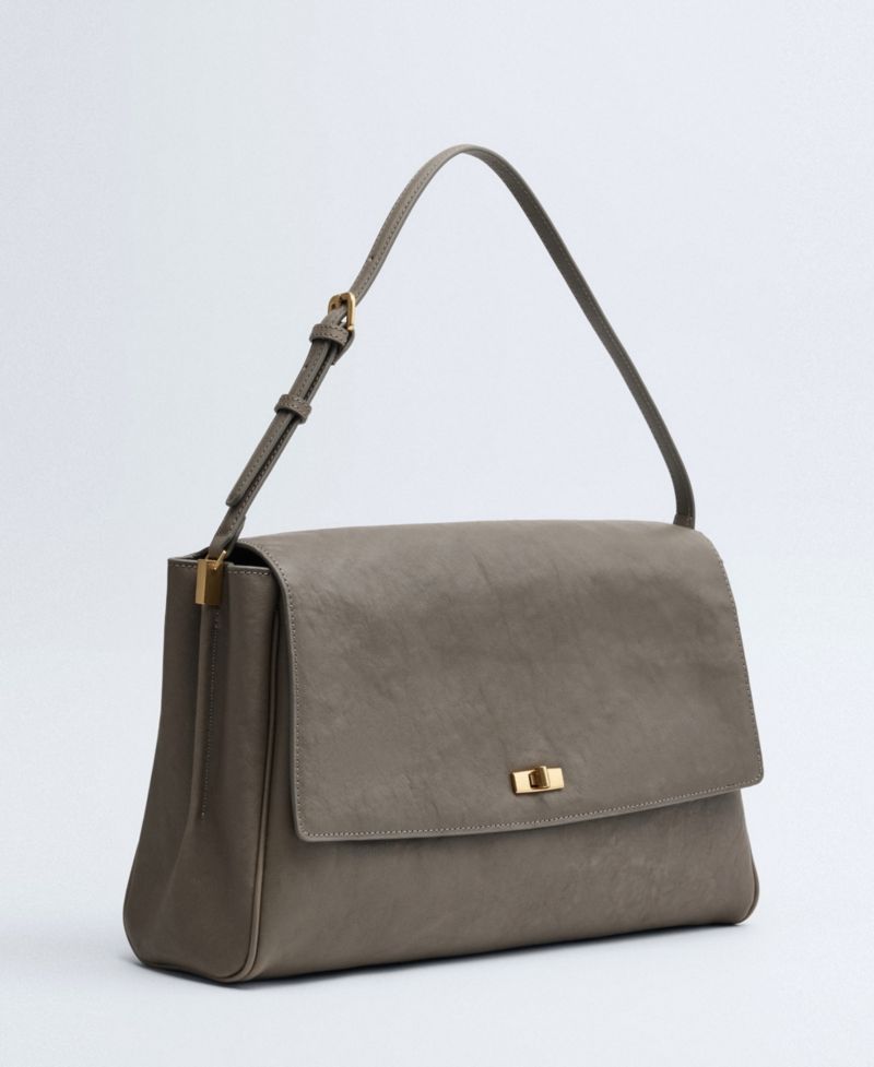 Women's Selection Medium Leather Flap Shoulder Bag
