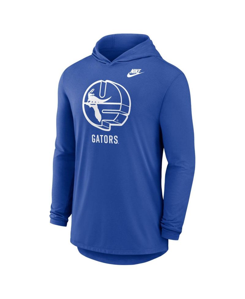 Men's Royal Florida Gators Legacy Tri-Blend Dri-FIT Long Sleeve Hoodie T-Shirt